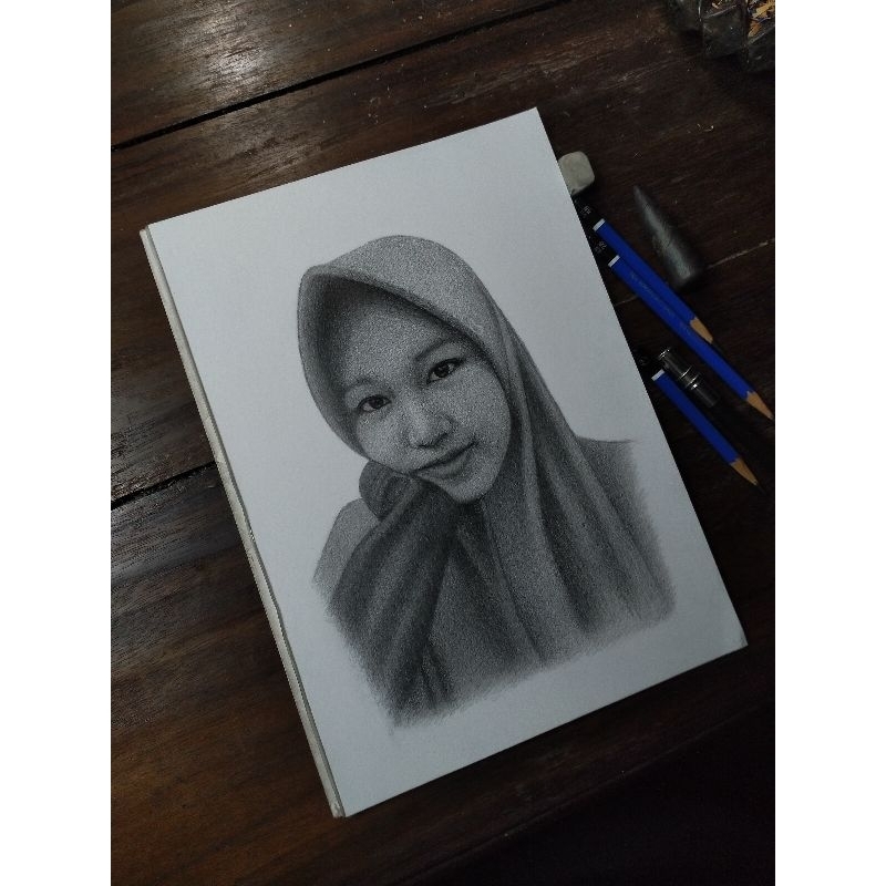 Sketsa gambar 1 wajah ukuran kertas a4