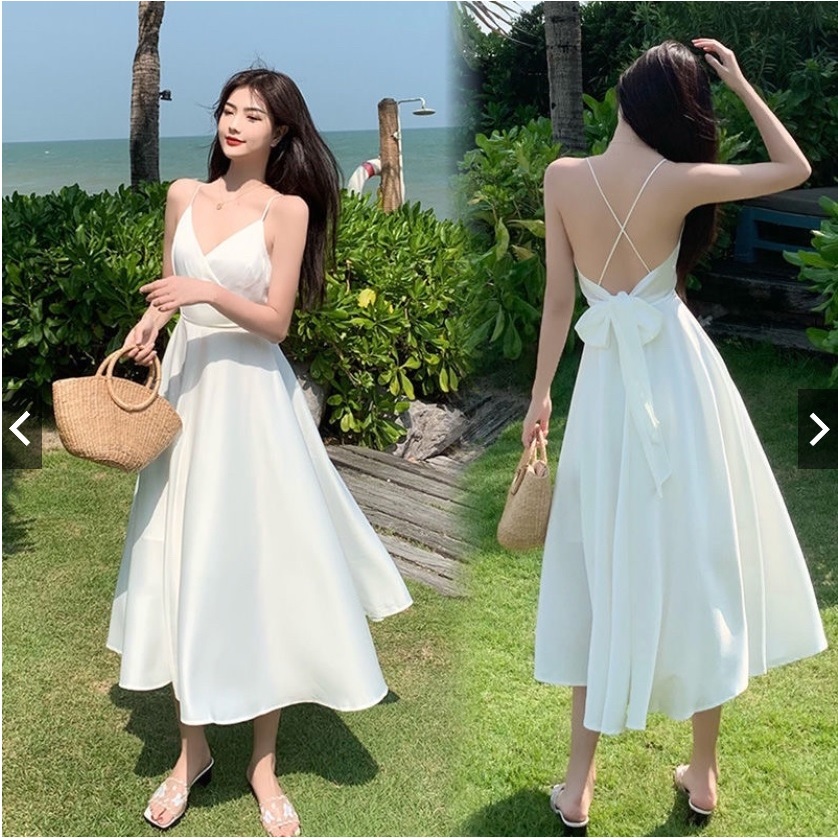 Baju Terusan Wanita Baju Pantai Dress Pantai Baju Panjang Baju Longdress Baju Backless Baju Pesta Ba