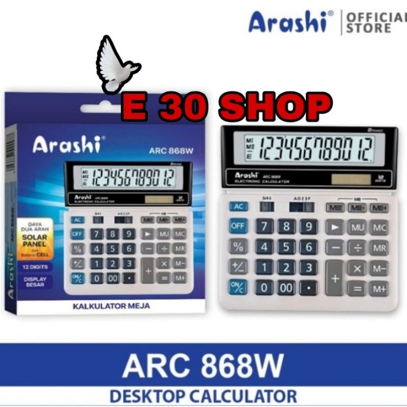 

Kalkulator Meja Arashi ARC 868 C Desktop Calculator 12 Digit