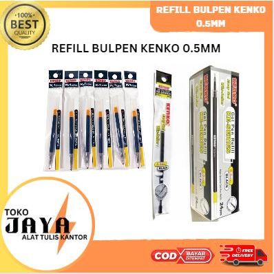 

(24PCS) Kenko Refill/Isi Ulang Bulpen/Pena/Pulpen Gel 0.5MM Hitam Toko Jaya ATK Murah Lengkap
