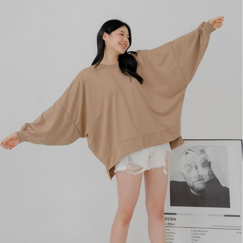 Sweater Jumbo Oversize Atasan Basic Wanita -LOLA LD 180 CM Up To 3XL