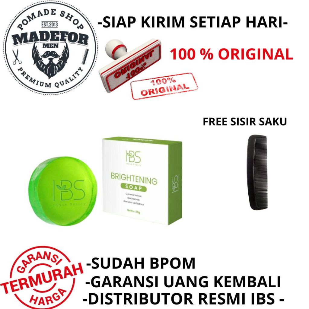 IBS SABUN PEMUTIH WAJAH DAN PENGHILANG FLEK HITAM IBS BRIGHTENING SOAP SUDAH BPOM 50GRAM