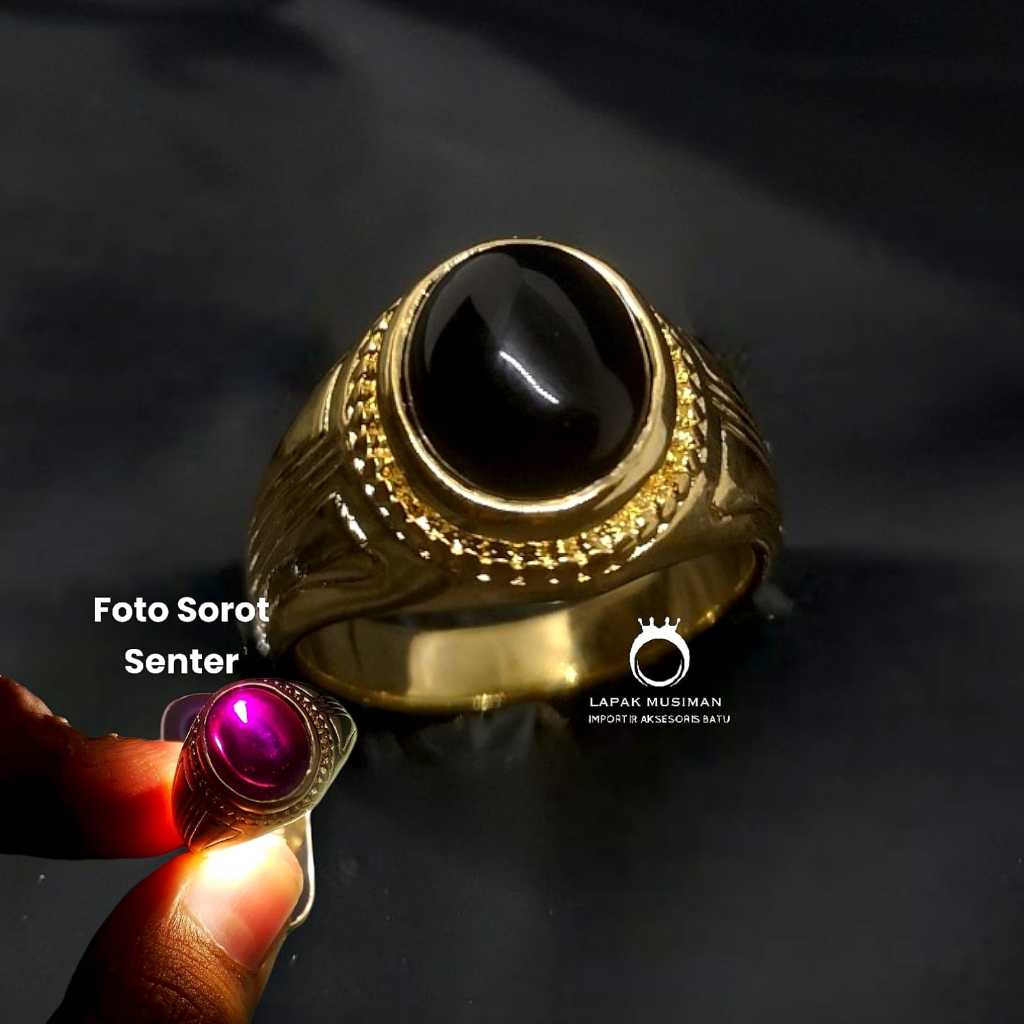 Cincin Pria Batu Yaman Kecubung Wulung Siam Bangkok