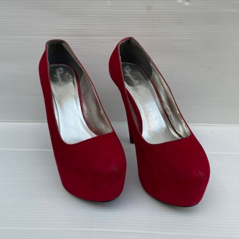 Chrysalis Red High Heels - Sandal / Sepatu Hak Tinggi Pesta / Kondangan / Party / Jalan / Kerja / Ka