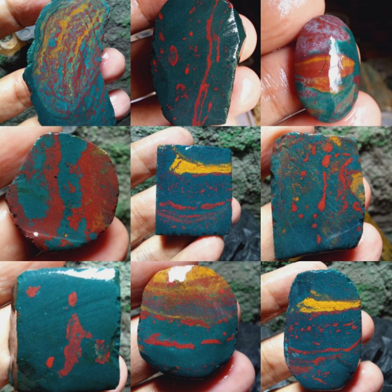 BAHAN BATU AKIK NOGOSUI KLAWING NATURAL BLOOD STONE
