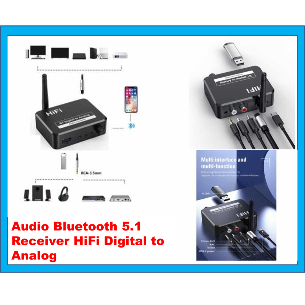 Audio Bluetooth 5.1 Receiver HiFi Digital to Analog VAORLO DAC - BLS-B35
