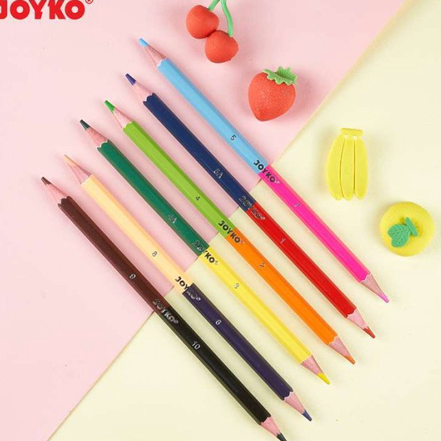 

Model Terkini Pensil Warna Joyko Bicolor 2 sisi 12 Warna (CP-Bi100)