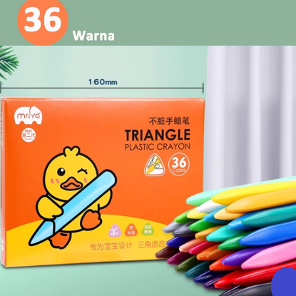 

➶⁎✶ [COD] HIGH QUALITY Crayon Lab Non Toxic Crayon Triangular Crayon Lab Triangle Crayon Plastik Anti Kotor Tangan