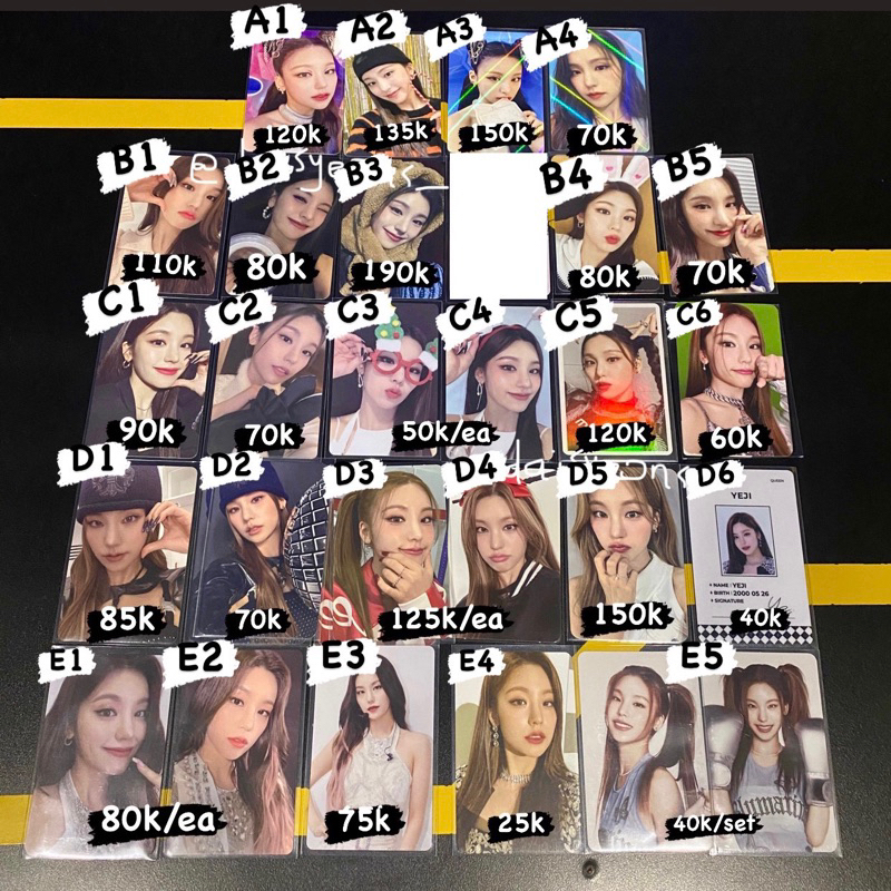 (D-E) Photocard PC ITZY Yeji bene pob cil sneakers kmd cheshire