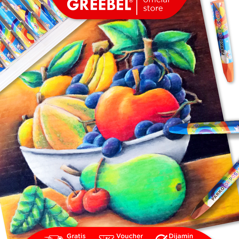 

☇✯✱ PARKO OIL PASTEL isi 24 WARNA (PARKO) Crayon Krayon Art untuk Sekolah Anak & professional
