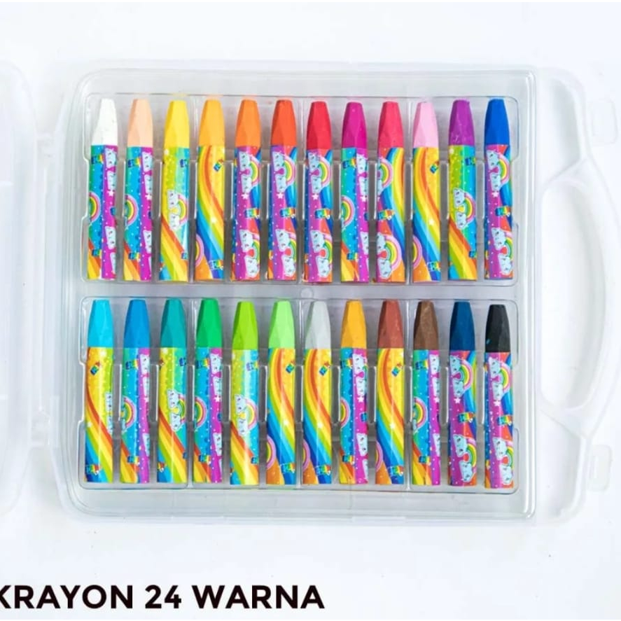 

➟➬✢ Harga Grosir (1 kotak /24 pcs ) Crayon Krayon 24 warna Oil Pastel OP-SQ24W