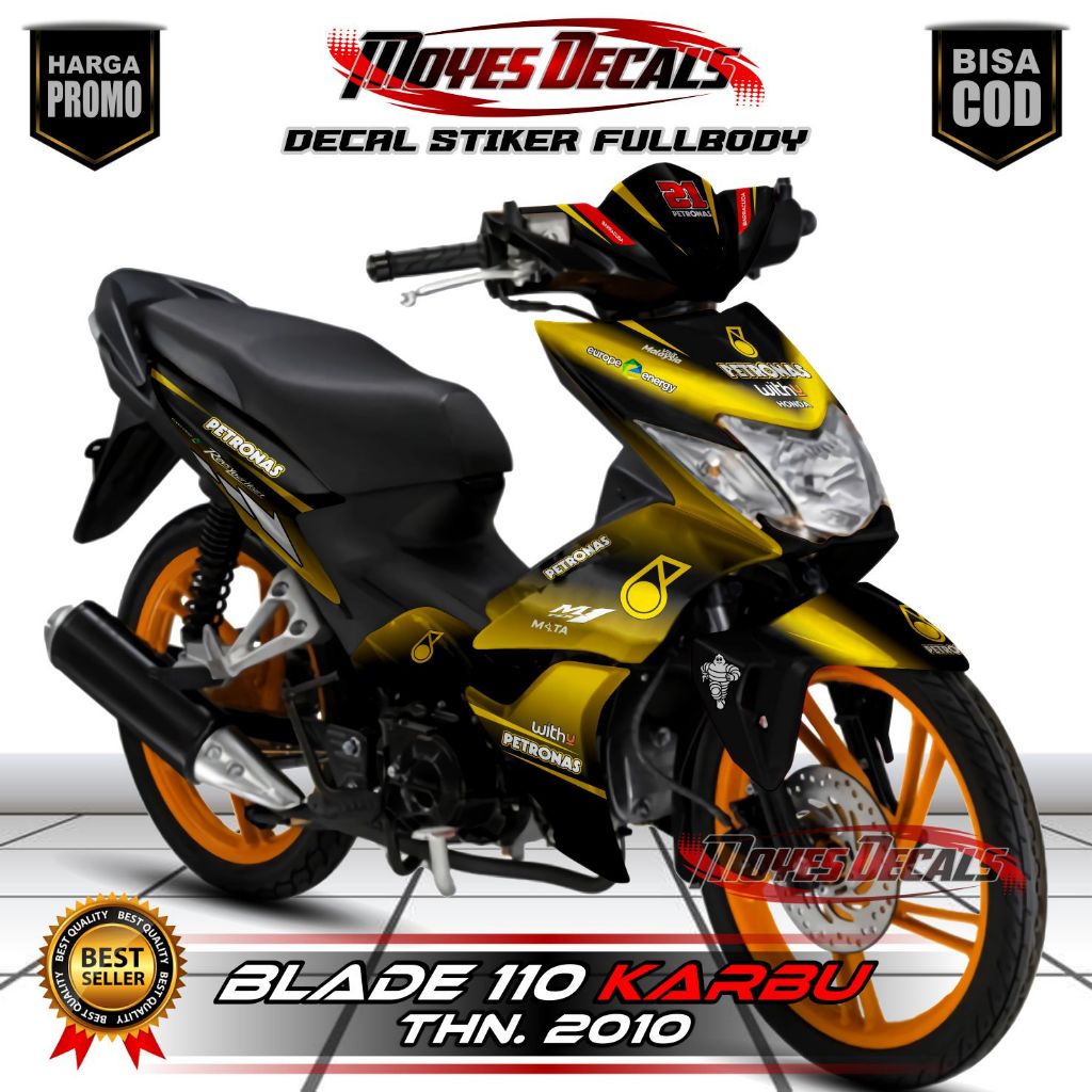 DECAL STIKER FULLBODY HONDA BLADE 110 KARBU 2010 DESIGN PETRONAS