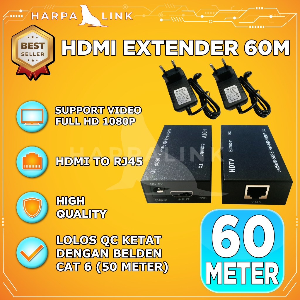 HDMI Extender 60M Over Kabel LAN RJ45 UTP Cat 6 Hdmi Lan Adapter 60 Meter Extension By Cat6 Ethernet