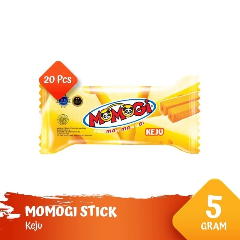 

Momogi Stick Snack Makanan Ringan 5gr Keju - (1box @ 20pcs)