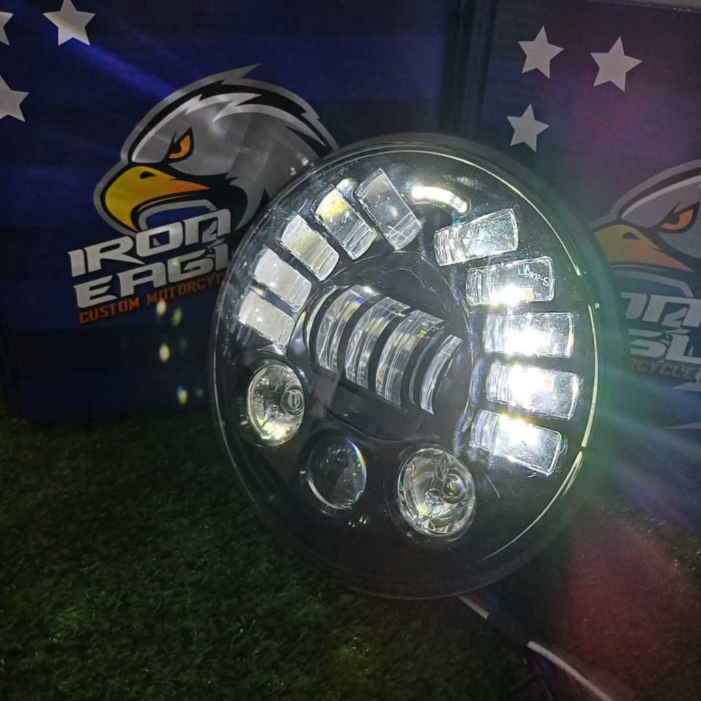 REFLEKTOR 19 LED HEADLAMP 7 INCH IRON EAGLE SUPER TERANG