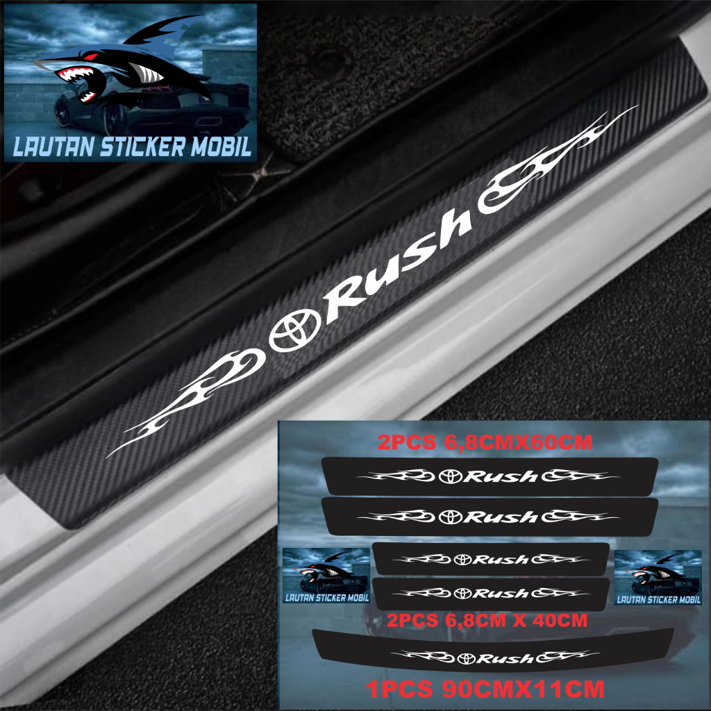 STIKER STICKER CARBON 3D MOBIL RUSH STICKER KARBON 3D PIJAKAN KAKI MOBIL TOYOTA RUSH