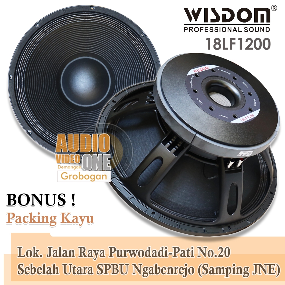 Speaker Wisdom 18LF1200 Voice Coil 5 Inch Transducer 18 Inch Subwoofer Bonus Packing Kayu