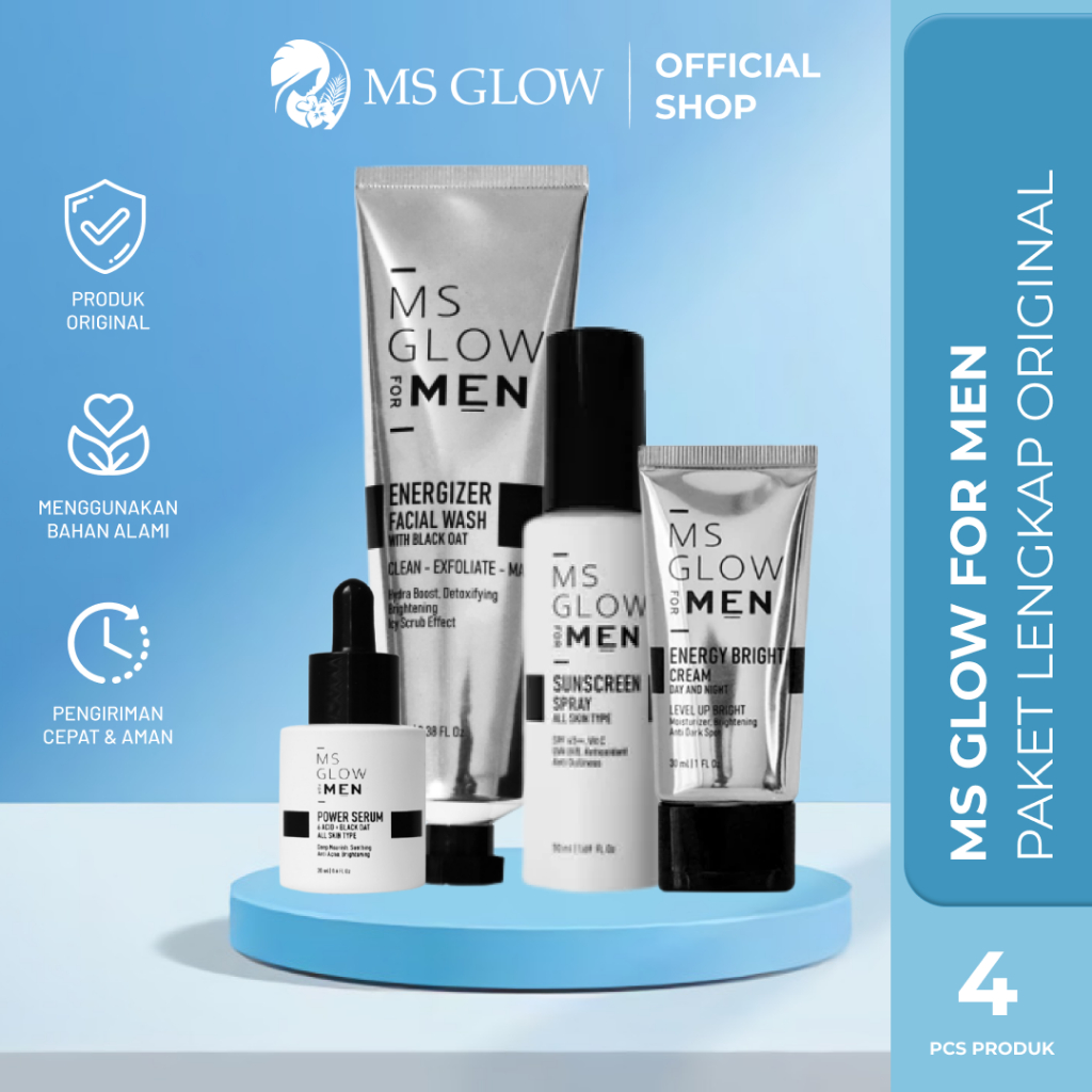 MS GLOW MEN PAKET LENGKAP -  MS GLOW MEN ORIGINAL 100% - MS GLOW MEN 1 PAKET FREE POUCH