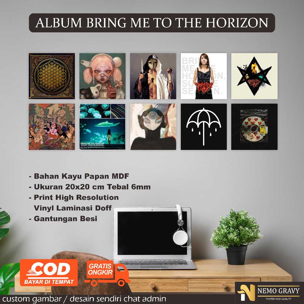 POSTER KAYU ALBUM BAND BMTH