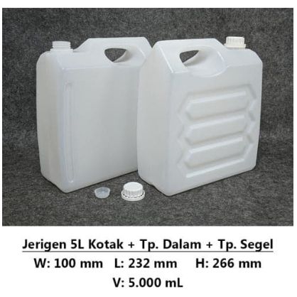 Jerigen 5 liter Kotak garis HDPE TEBAL BARU
