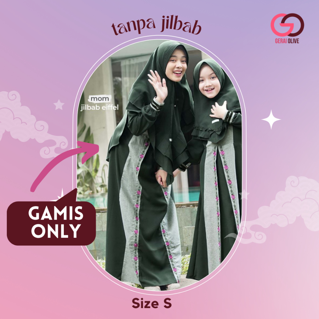 Gamis Simple by Alwa Hijab Jannati Family Lebaran Idul Fitri Dress Simple Adem