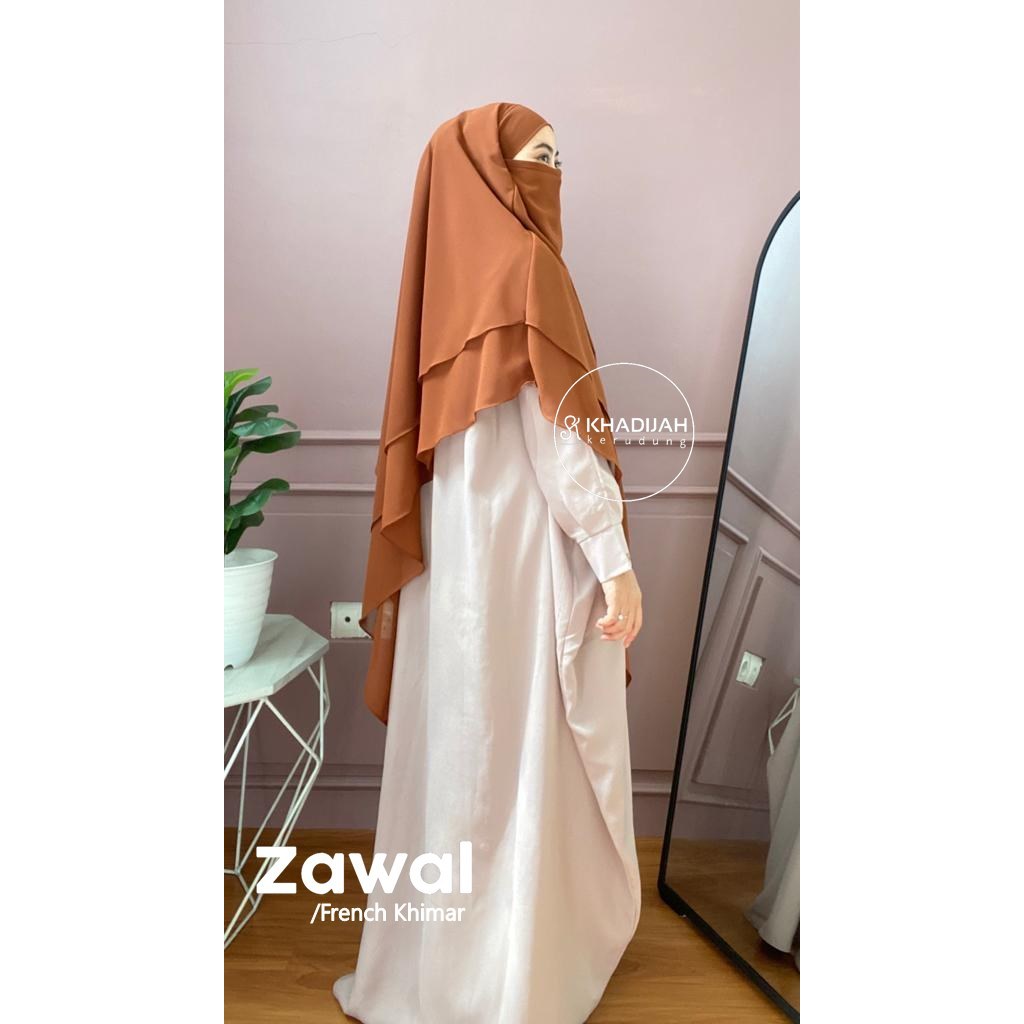 Khadijah Kerudung - Zawal I Jilbab French Khimar Cadar Bahan Cerutty Babydoll