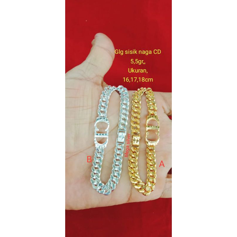 gelang sisik naga ukir CD asli perak 925