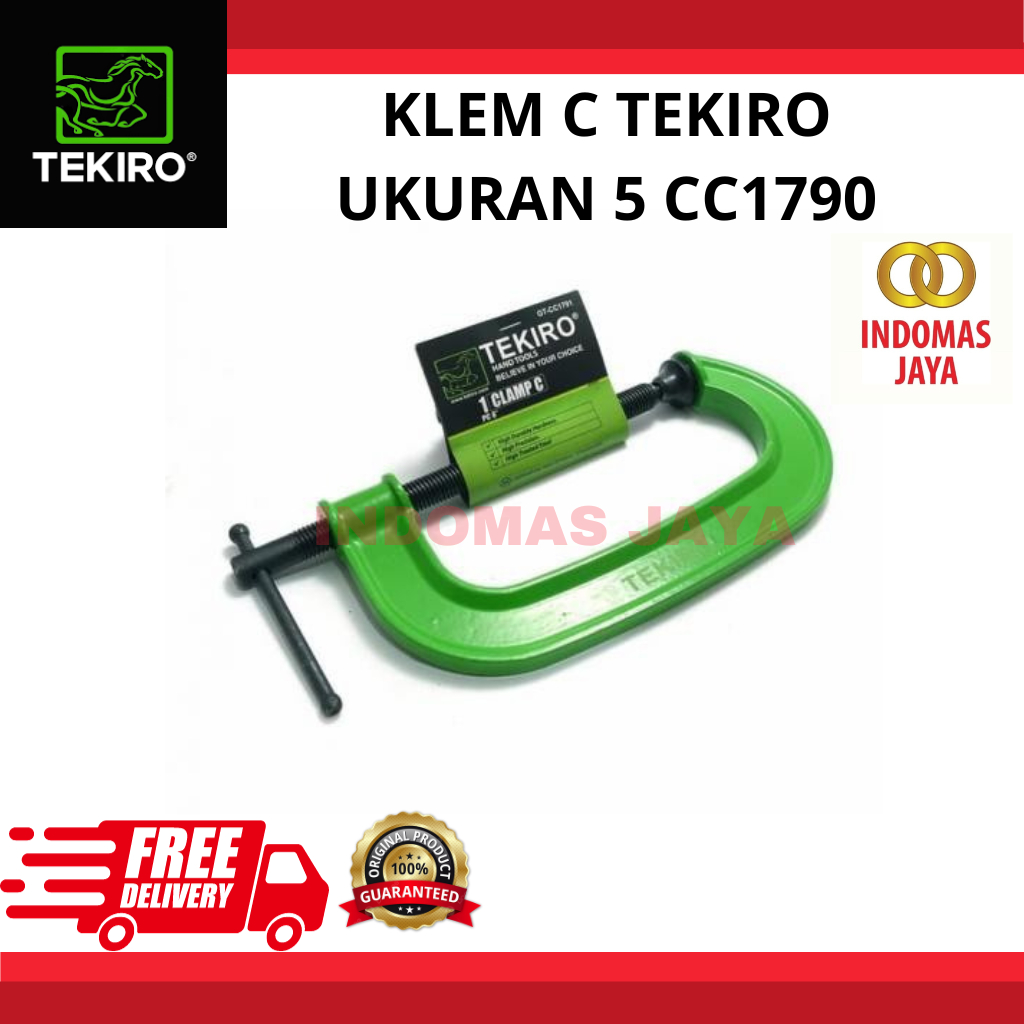 klem / clamp C ukuran 5" inch / klem catok penjepit besi TEKIRO klem / clamp C ukuran 5 in / klem / 