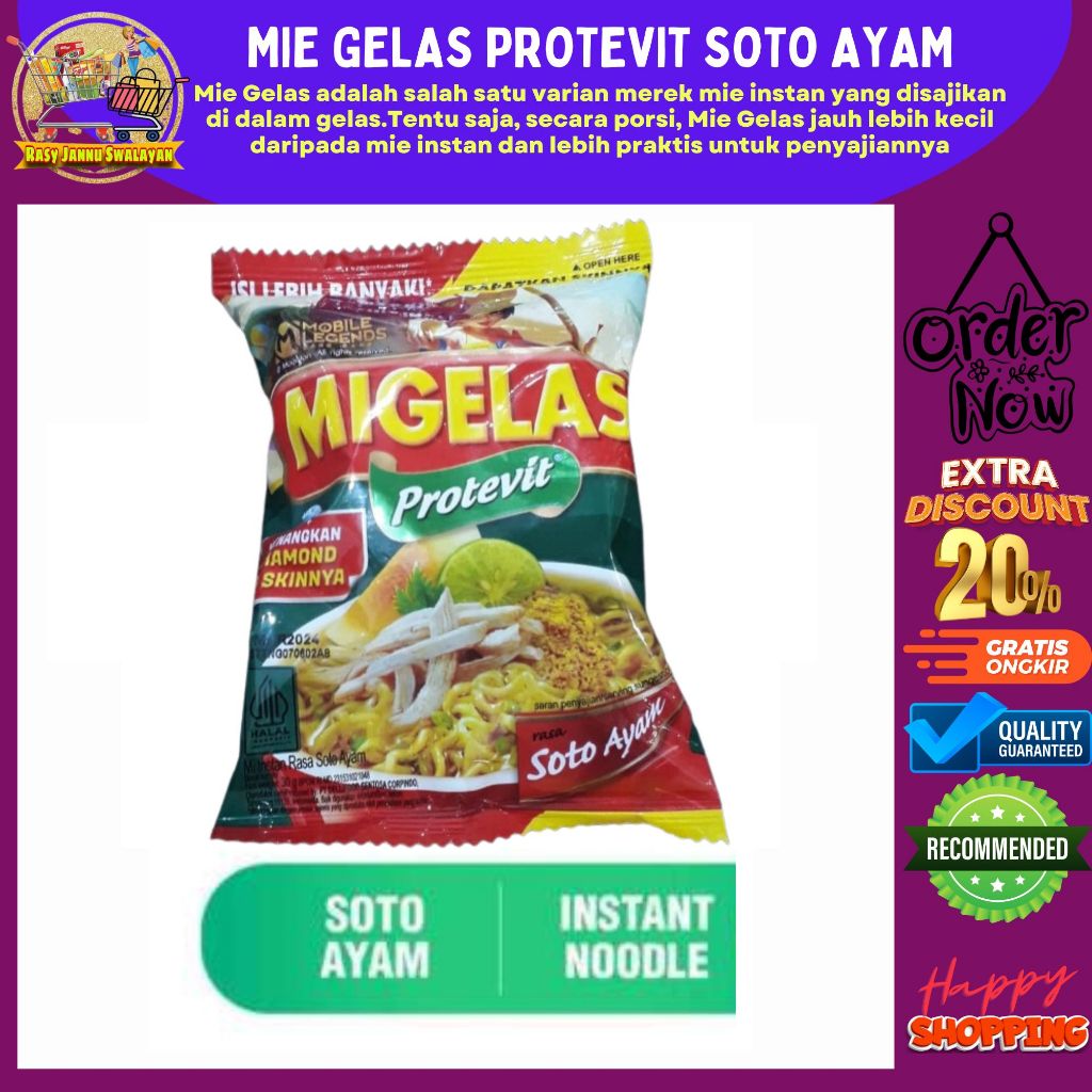 

Migelas Protevit Mi Seduh Renceng Soto Ayam 28g