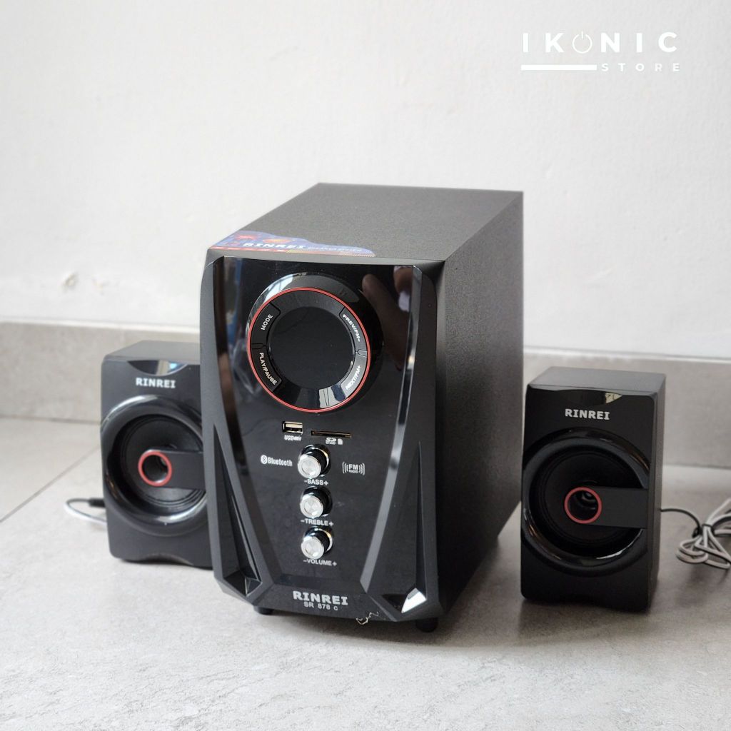 IKONIC Speaker Bluetooth Salon Aktif  Multi Media 2 in 1 Speaker Fitur Radio FM SD Card USB SR 878 C