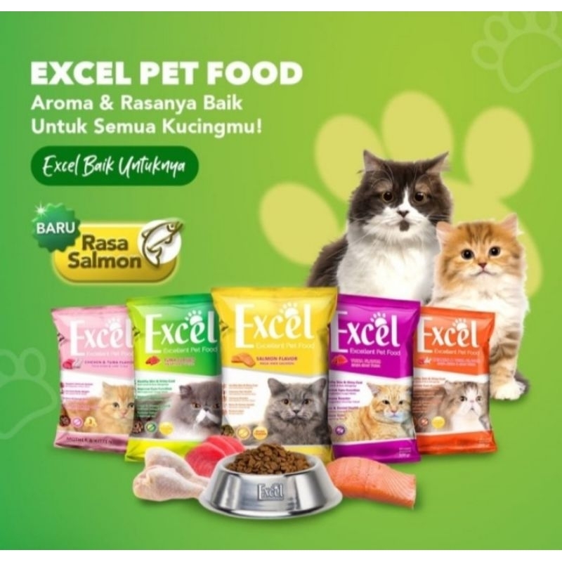 500GR EXCEL MAKANAN KERING KUCING FRESHPACK DRY FOOD PELET KIBBLE