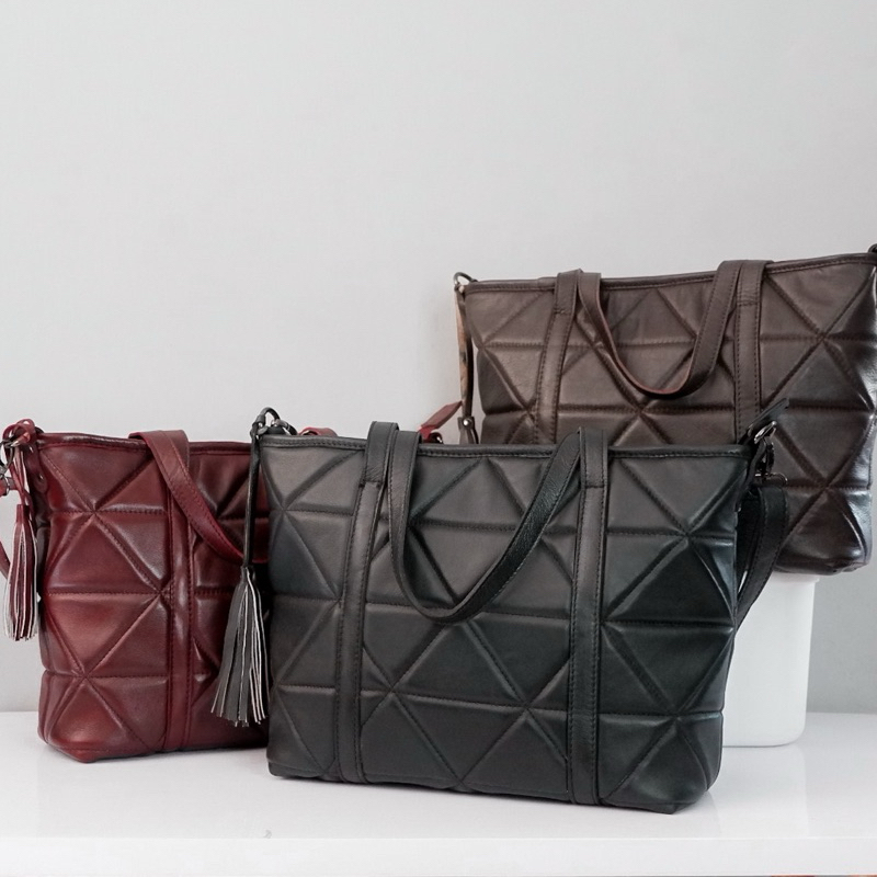 Tote bag / Tas Wanita Kulit Sapi Asli Dua Tali #1