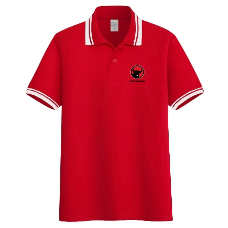 MALVARO Polo Shirt / Polo Shirt Pria / Kaos Kerah Pria / Kaos Polo Logo PDI / Baju Partai PDI DI-3