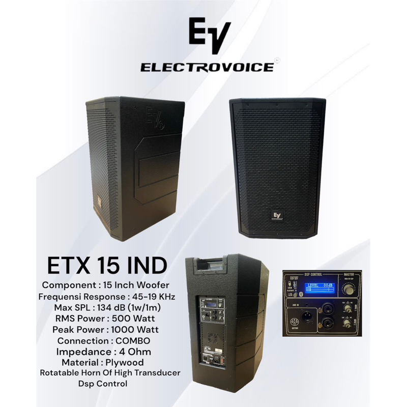 SPEAKER AKTIF EV ELECTROVOICE ETX 15 IND SEPASANG ORIGINAL