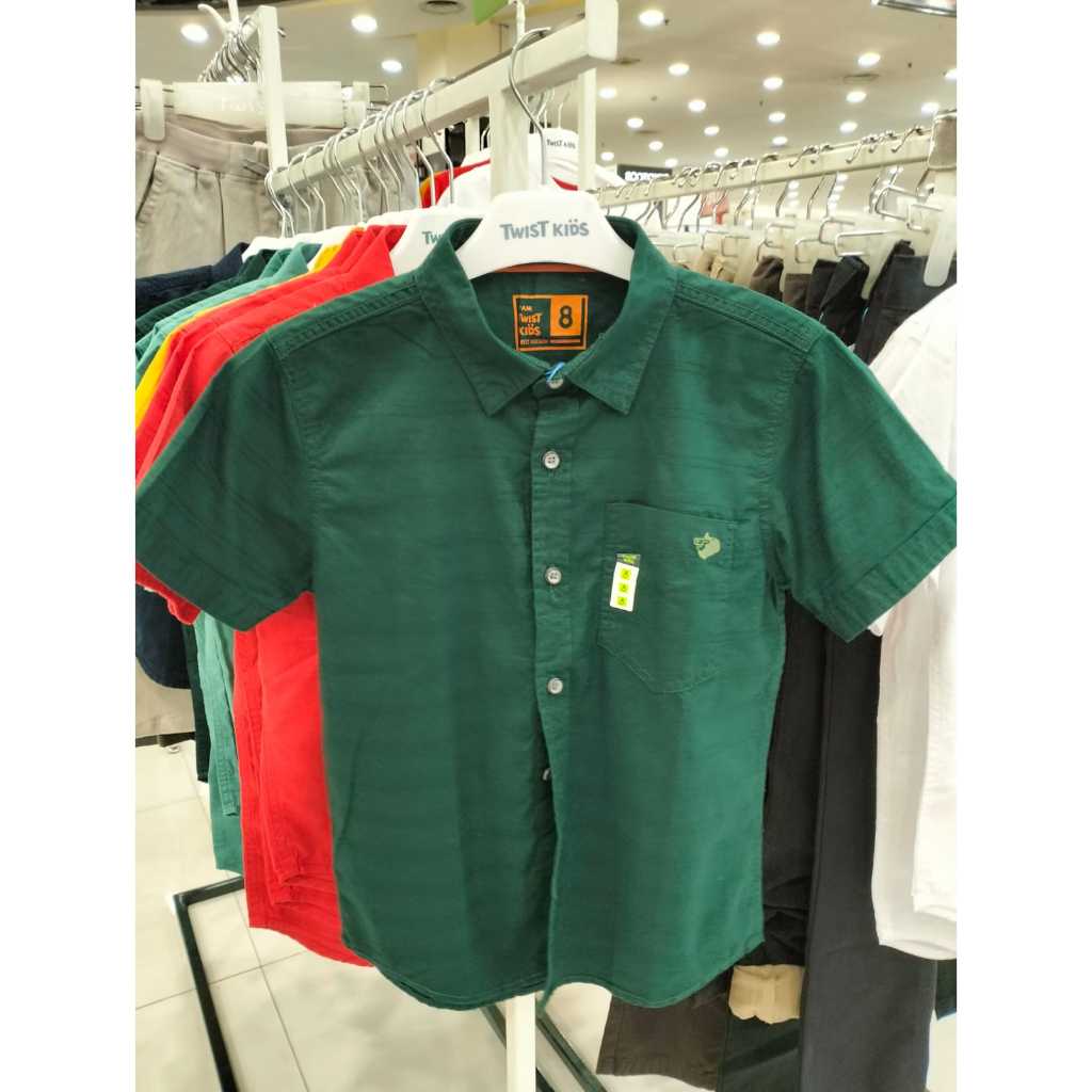 TWIST Kids Kemeja Anak Laki Laki Lengan Pendek Solid White