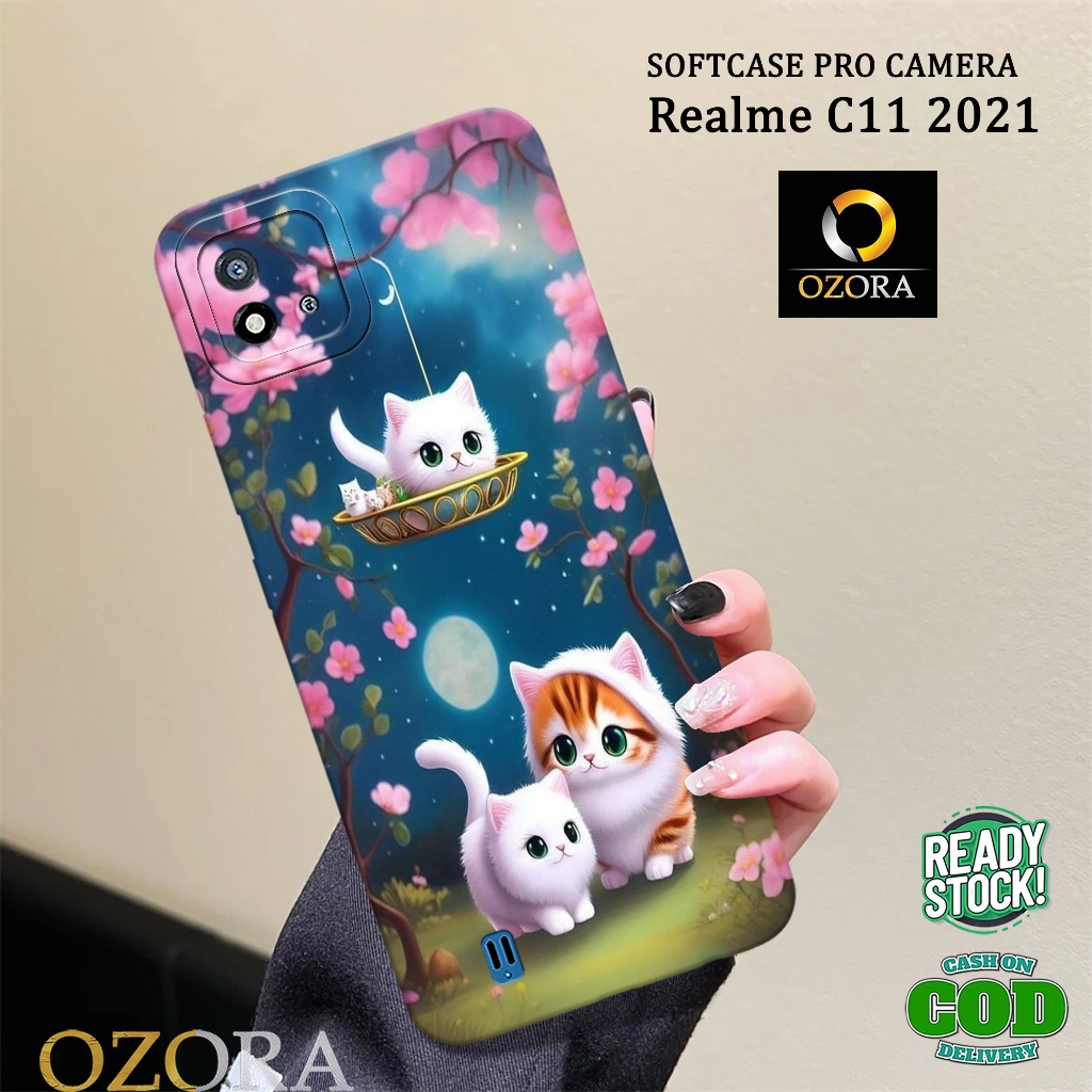 OZORA - Softcase Hp REALME C11 2021 Terbaru - Fashion Case KUCING - Case Hp REALME C11 2021 - Casing