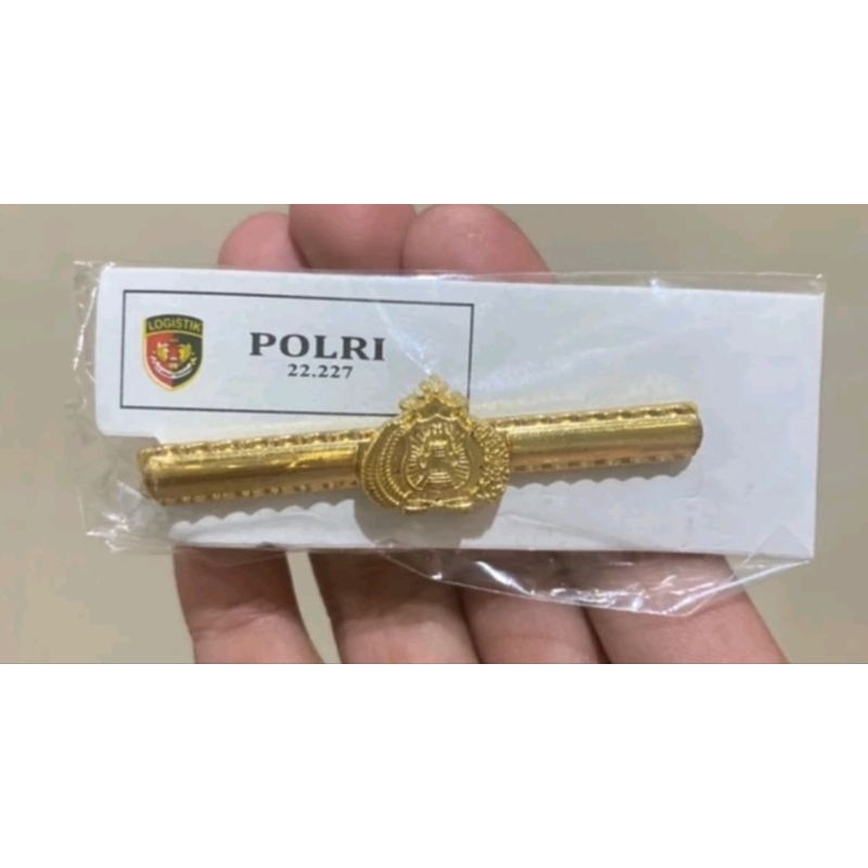Pin dasi Polri / Penjepit dasi Polri / Jepit dasi logo Polri Tribata