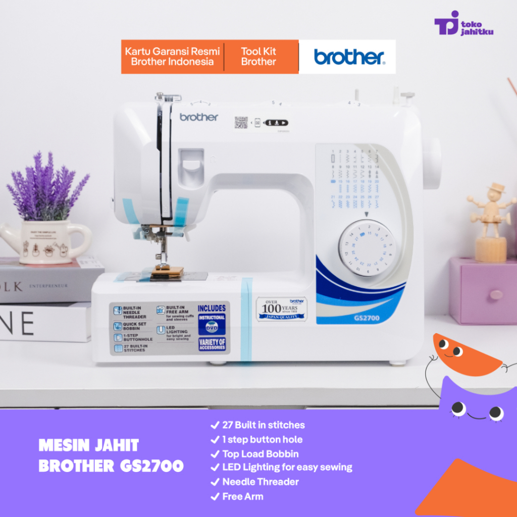 Mesin Jahit Portable Multifungsi Brother GS2700 | Mesin Jahit Portable Brother GS-2700