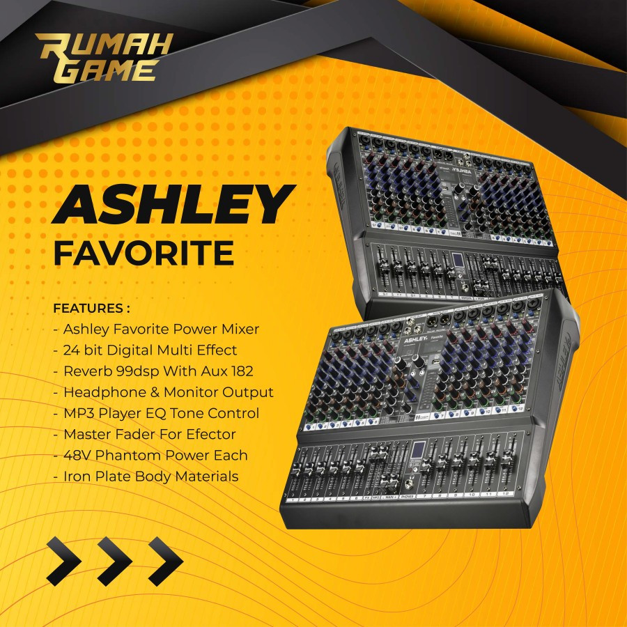 Mixer ASHLEY FAVORITE 8 - FAVORITE8 8 Channel Mixer Audio Sound Card