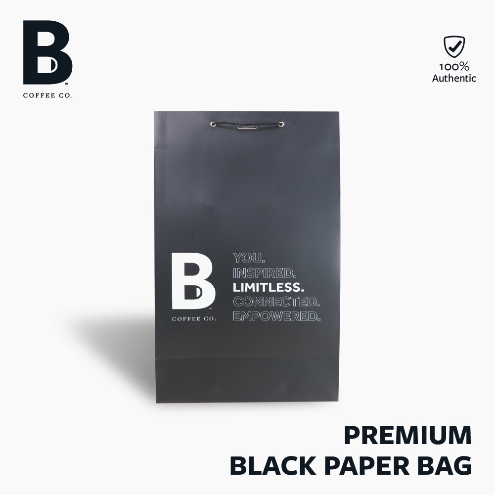 B COFFEE CO Black Gift Bag
