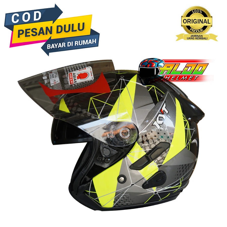KYT | HELM | KYT GALAXY FLAT R | HELM KYT GALAXY MOTIF MATRIX BLACK YELLOW FLUO FLAT R