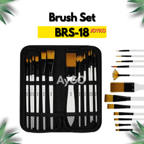 

JOYKO BRUSH SET / 12 KUAS LUKIS SET FREE STORAGE BAG / JOYKO BRS-18