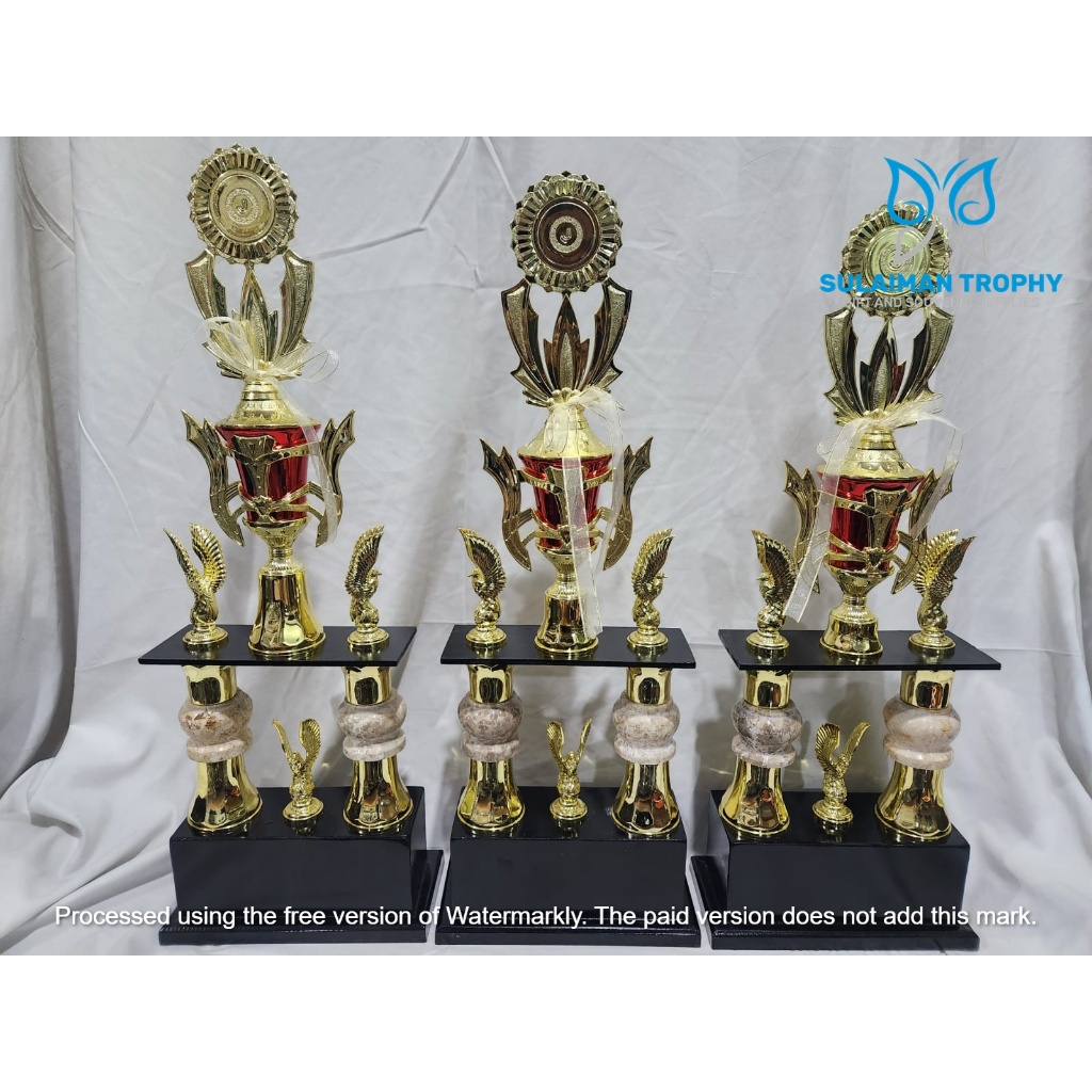 Piala Trophy Kaki 2 Marmer Guci SET 1-3