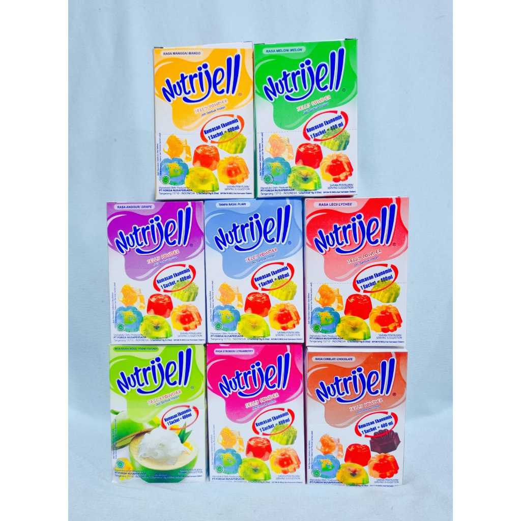 

Nutrijell Jelly Powder Plain / Lychee / Chocolate / Strawberry / Coconut / Grape / Mango / Melon Kemasan Ekonomis (2 Pcs)