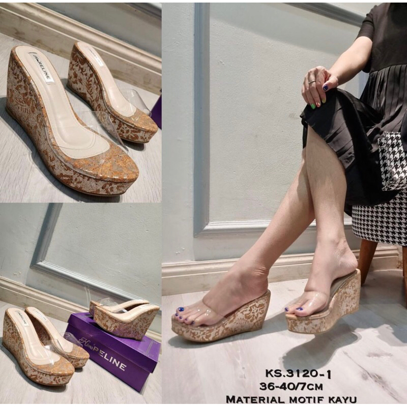 Wedges ks 3120 & 3120-1 / Wedges 7cm motif lucu / wedges 7cm jelly bening