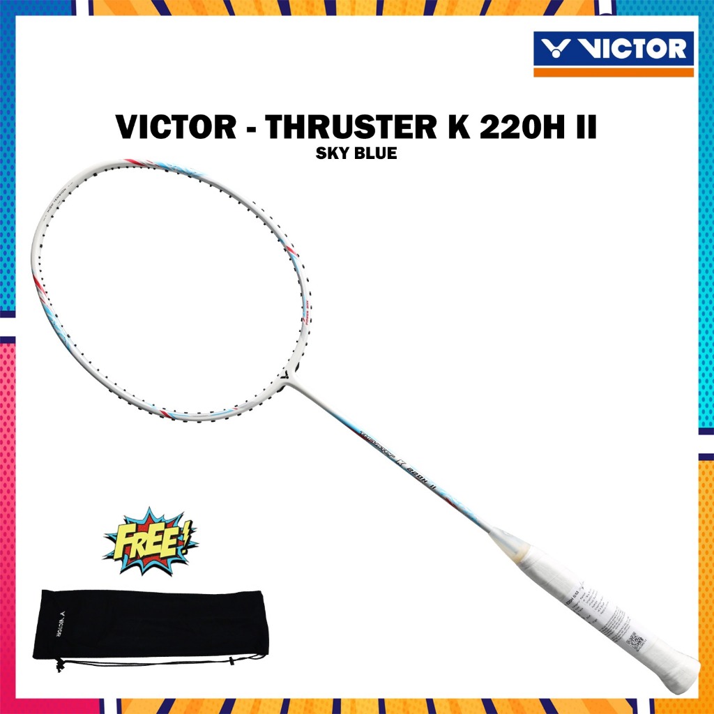 Raket Badminton VICTOR THRUSTER K220H K 220H K 220 H II Sky Blue