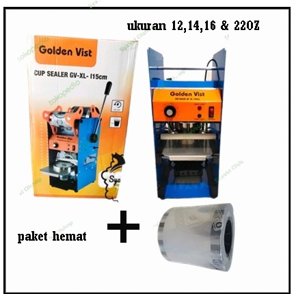 Mesin Cup Sealer Golden Vist. Mesin Press Gelas maksimal  ukuran 22oz