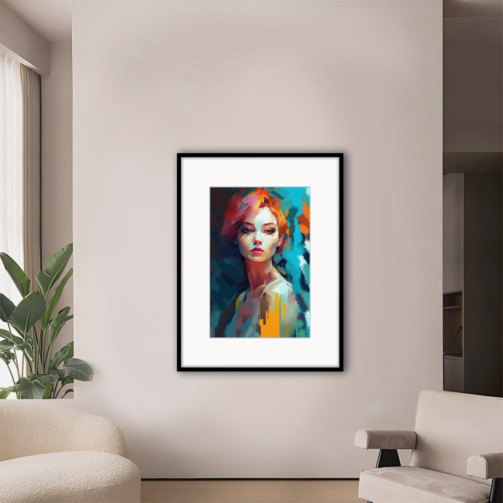 Poster Blok + Frame Aesthetic Abriana Lukisan Cetak 70x50cm