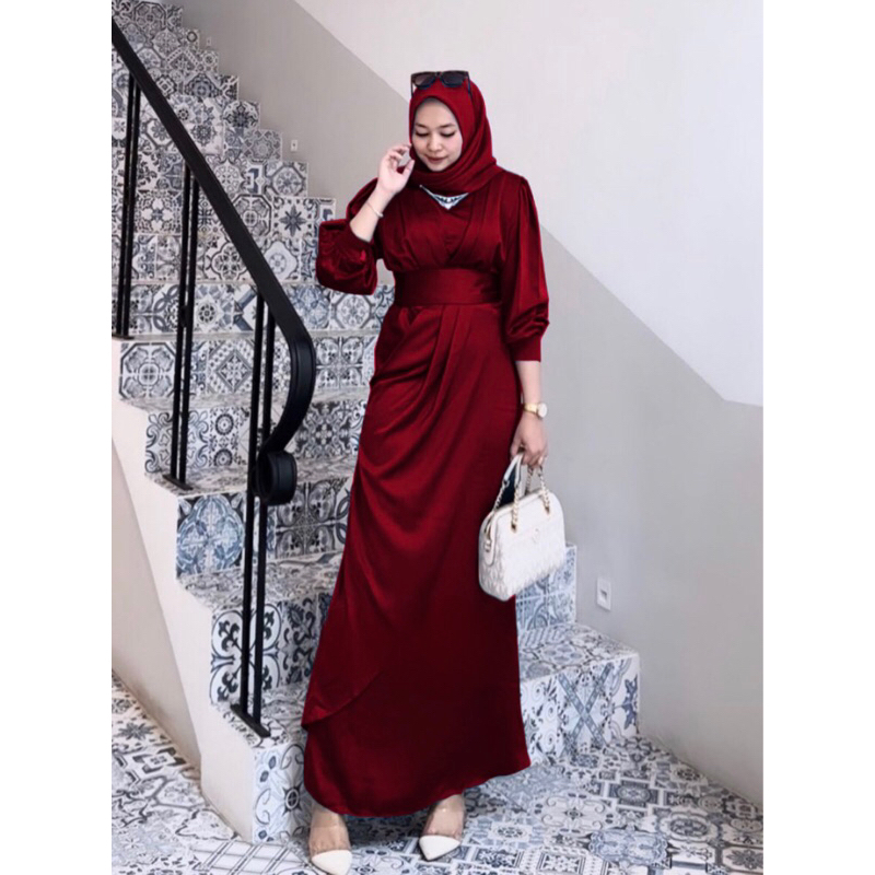 NATHALIE DRESS KONDANGAN - GAUN MUSLIMAH MEWAH - GAUN PESTA MUSLIMAH - GAUN MUSLIMAH - GAUN PESTA - 
