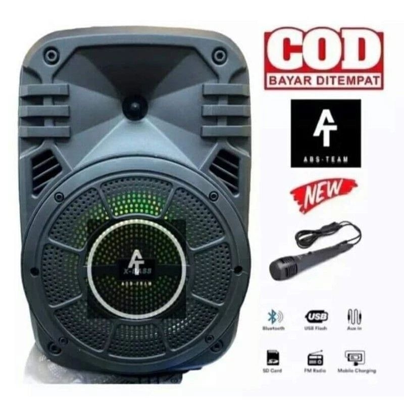 Cod Speaker Bluetooth 8,5 inch Fleco F-8609 Plus Mic Karoke